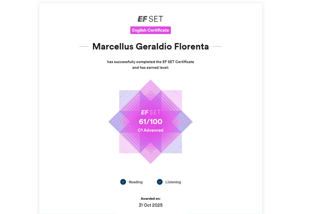 EF SET Certificate